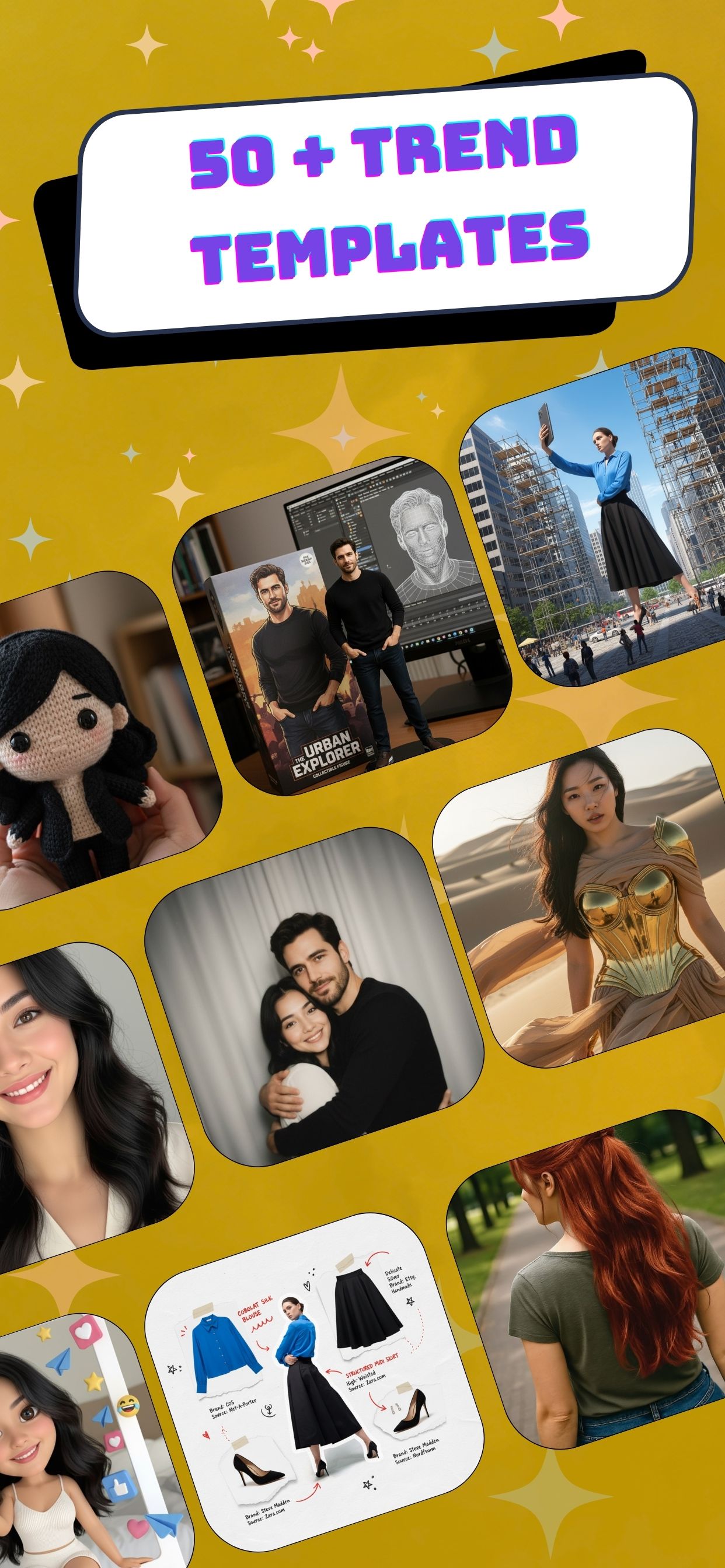 50+ amazing AI templates - VisageX photo transformation styles